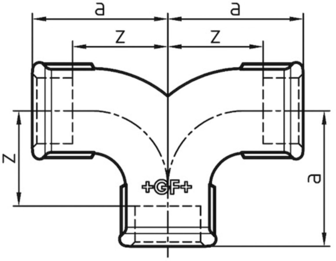 Zweibogen-T +GF+ 132 vezinkt