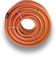 KS-Rollenrohre HDPE gemufft DN 63 rot - aussen gewellt, innen glatt, ohne C+S