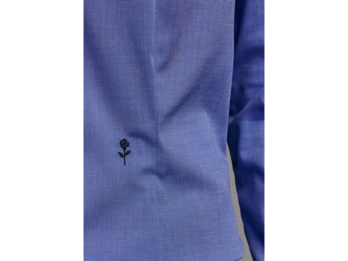 City Bluse Kent 1/1 Arm WOMEN, slim - Gr. 44, mittelblau, 100% CO