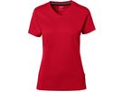 Cotton Tec Damen V-Shirt, Gr. XS - rot