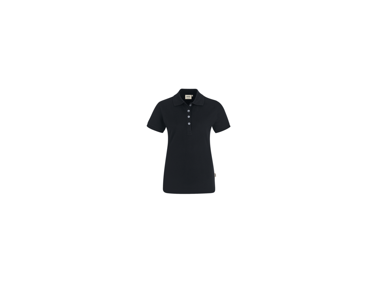 Damen-Poloshirt Stretch Gr. M, schwarz - 94% Baumwolle, 6% Elasthan, 190 g/m²
