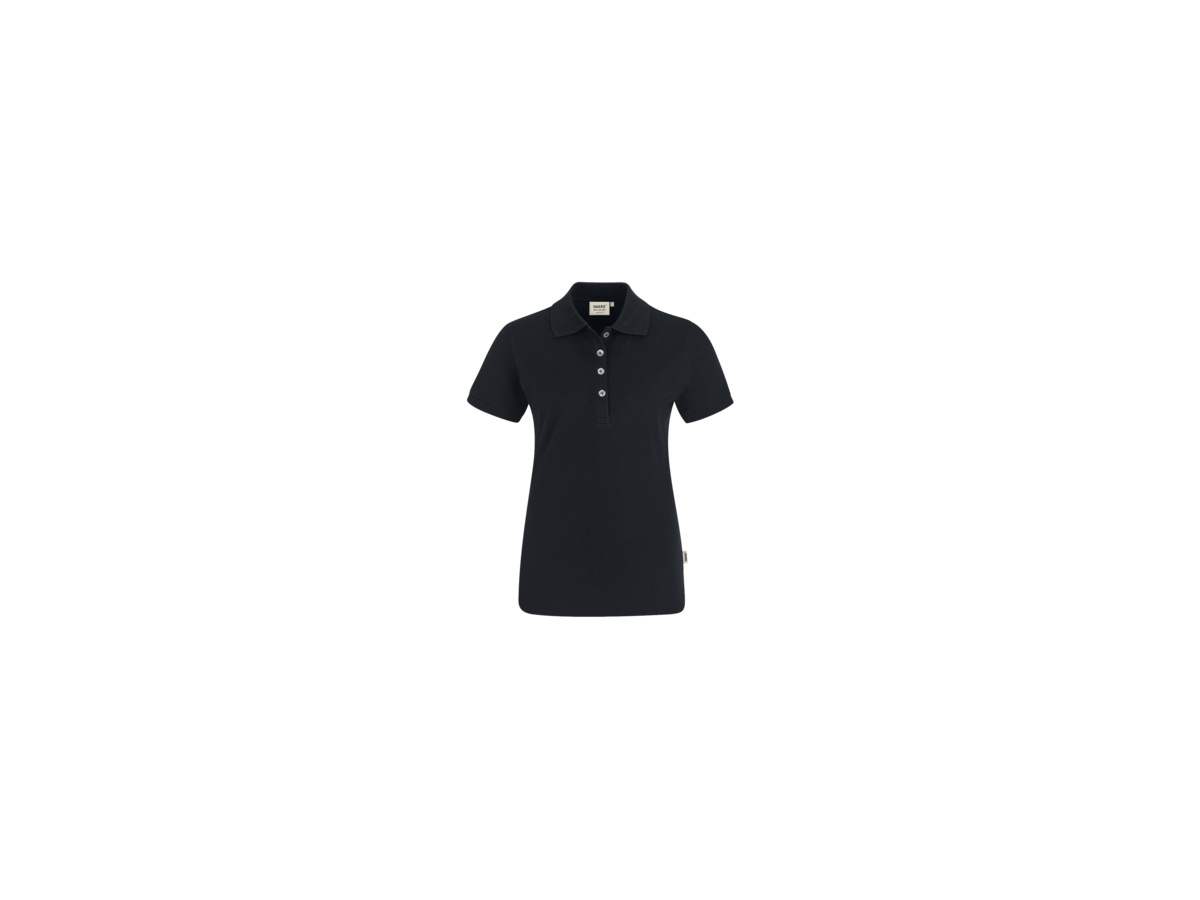 Damen-Poloshirt Stretch Gr. XL, schwarz - 94% Baumwolle, 6% Elasthan, 190 g/m²