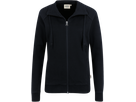 Damen-Sweatjacke College Gr. XS, schwarz - 70% Baumwolle, 30% Polyester, 300 g/m²