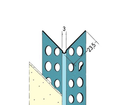 Kantenprofil TB ab 1mm Putzdicke L 250cm - Nr.1030, 30 St.pro Bund Stahl verzinkt
