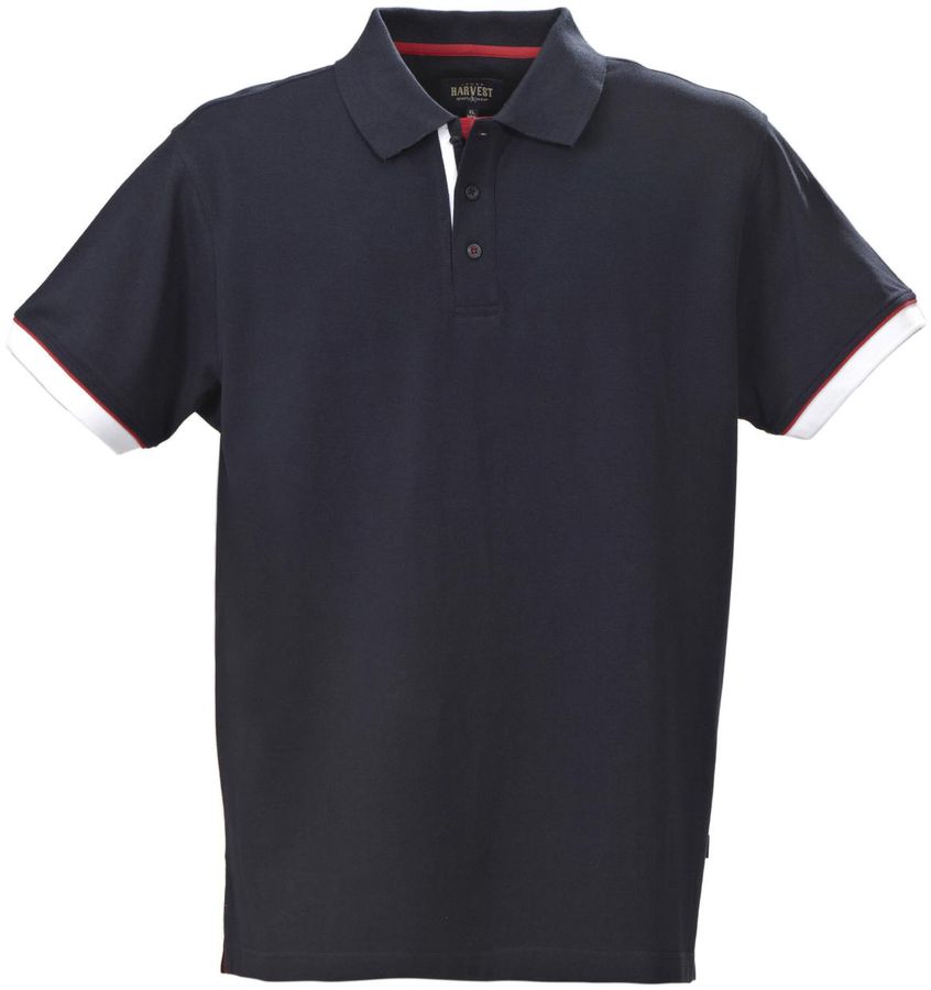 HARVEST ANDERSON Herren Poloshirt G. 2XL - mit Knopfleiste, marine, 100% Baumwolle