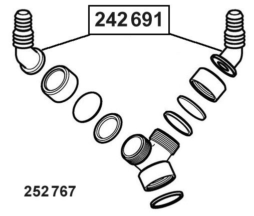 Geberit Winkel-Schlauchtülle - granitgrau