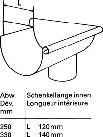 Rinnenwinkel mit Stutzen montiert aussen - Nr.146