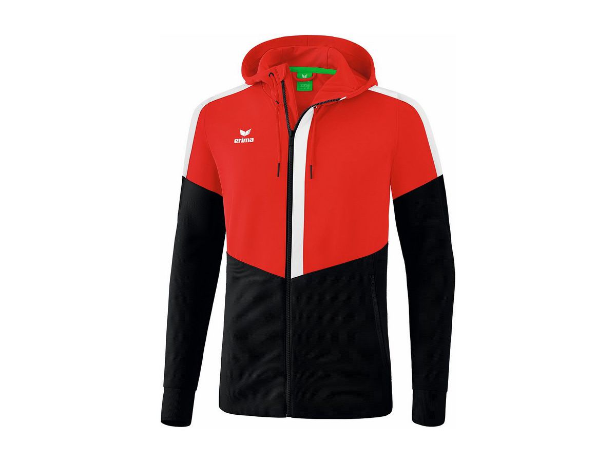 Squad Trainingsjacke mit Kapuze - rot/schwarz/weiss, 100% PES