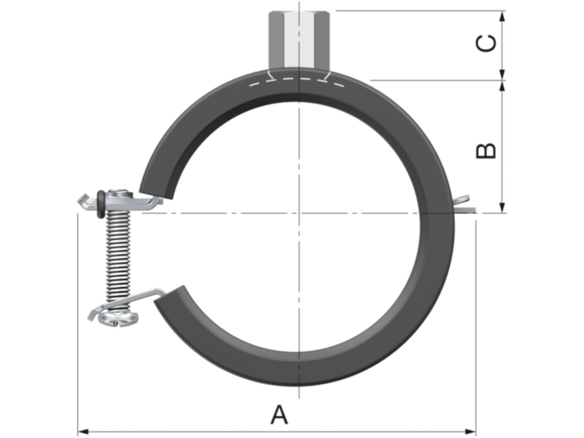 Rohrschellen FLAMCO BSH M8/M10 3/4" - 27-30 mm isoliert