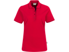 Damen-Poloshirt Casual XS rot/schwarz - 100% Baumwolle