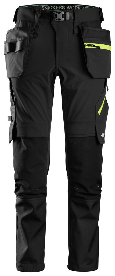 FlexiWork SoftShell Stretch Hose - mit Reissverschluss- & Holstertaschen