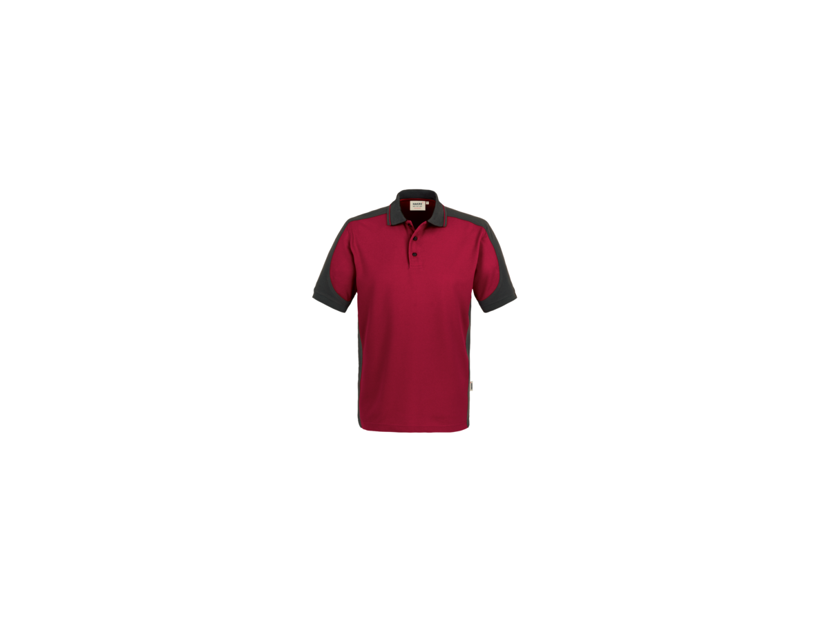 Poloshirt Contr. Perf. 6XL weinrot/anth. - 50% Baumwolle, 50% Polyester, 200 g/m²