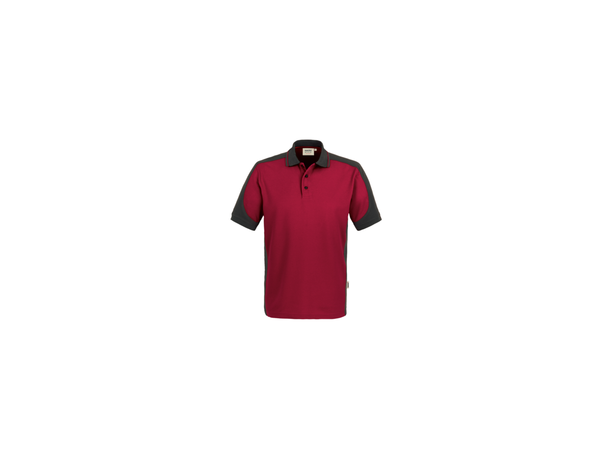 Poloshirt Contr. Perf. 2XL weinrot/anth. - 50% Baumwolle, 50% Polyester, 200 g/m²