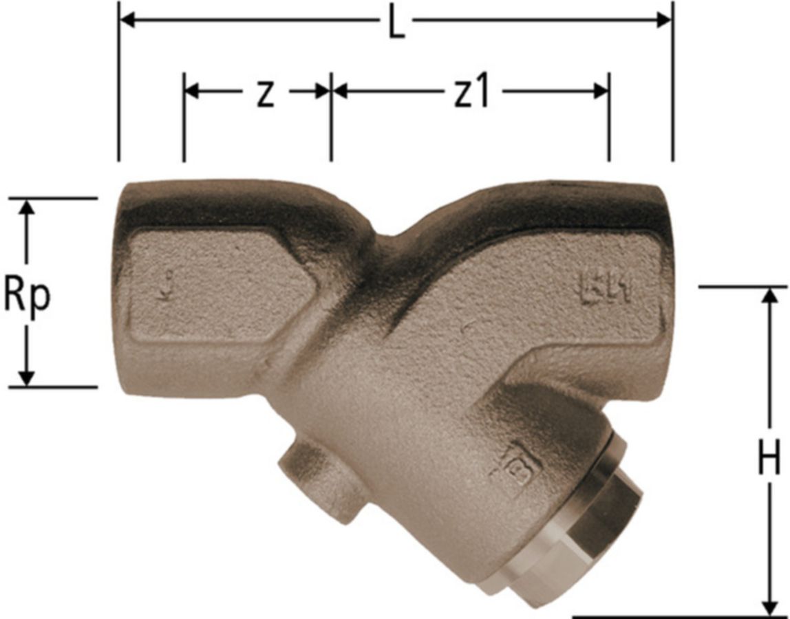 Schrägfilter NUSSBAUM PN 16 - Nr. 17011