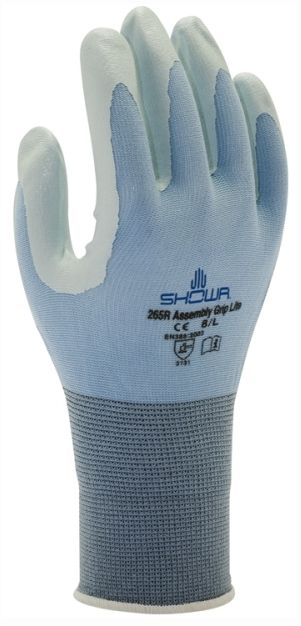 Showa 265R Assembly Grip Lite Handschuh - Gr. L, nitrilbeschichtet, wasserdicht