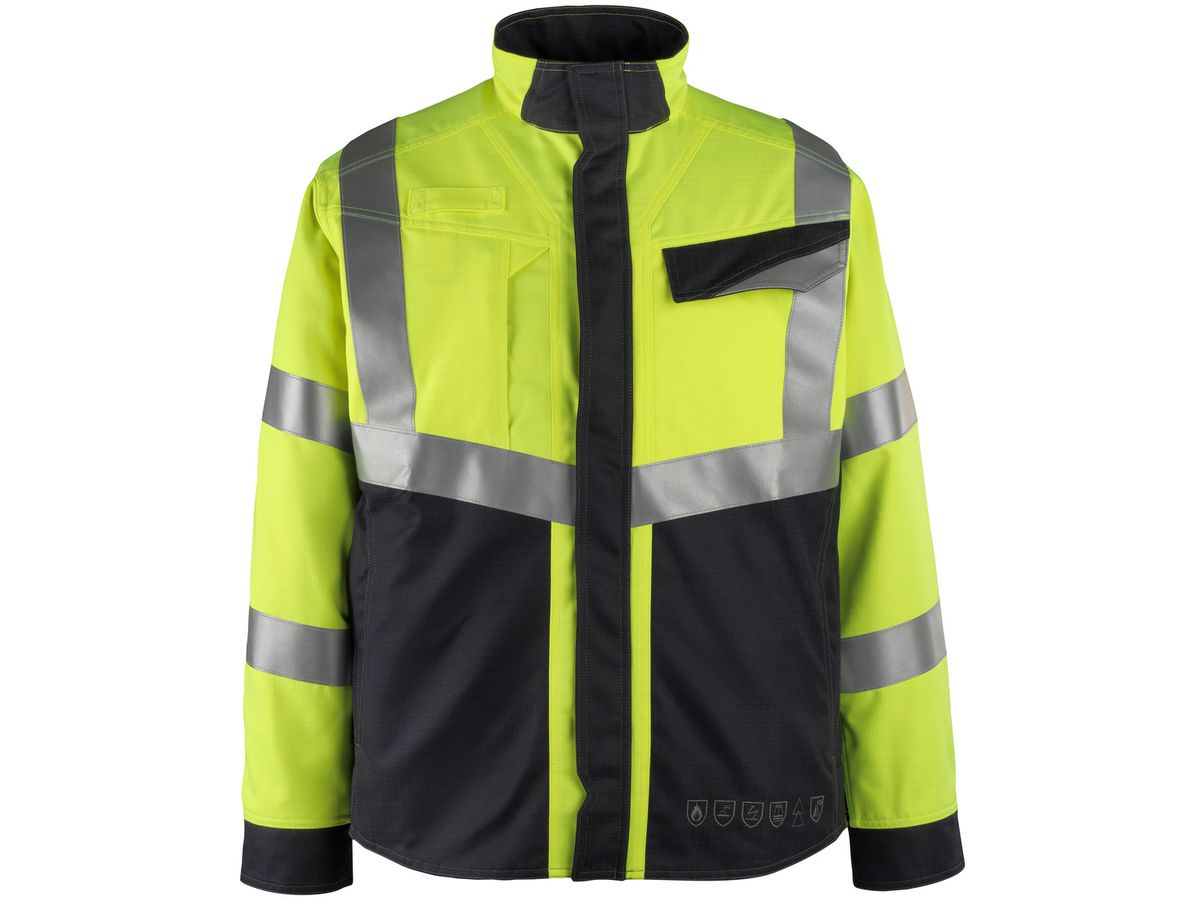 Biel Arbeitsjacke gelb/schwarzblau G.3XL - 60% Modacryl/39% Baumw./1% Kohlefasern