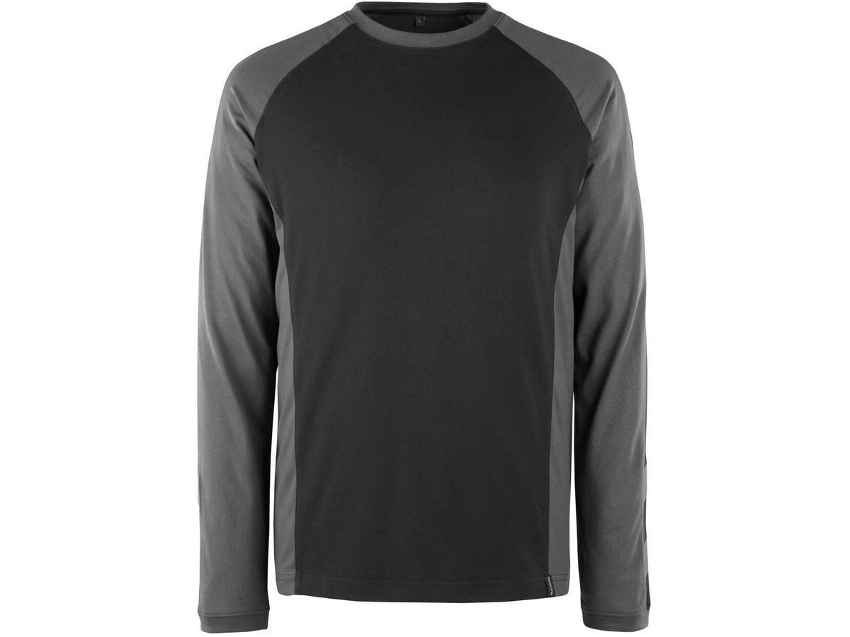 Bielefeld T-Shirt langarm, Gr. 3XL - schwarz/dunkelanthrazit, 60% CO/40% PES