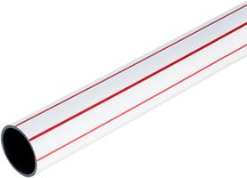 KS-Rohre LDPE  72/ 60 mm glattendig C+S - Stangen à 10 M hell m. roten Streifen
