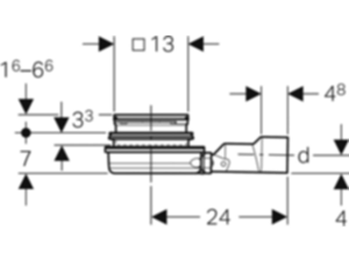 Geberit Bodeneinlauf Varino 50/63 - horizontal, nicht siphoniert