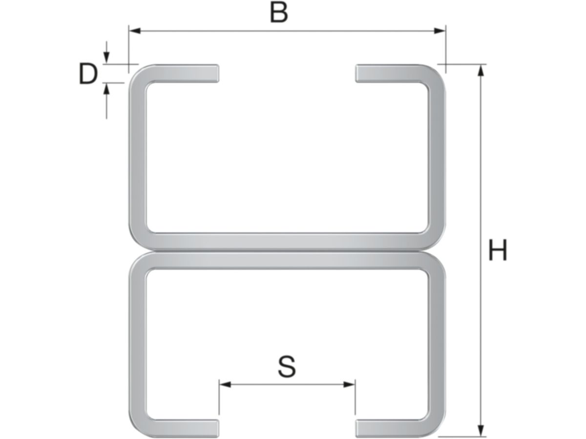 Montageschiene FLAMCO R0 HxB 18x28 mm - à 2 m, verzinkt