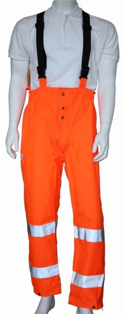 Smantex Regenhose - leuchtorange mit 3M-Reflexstreifen