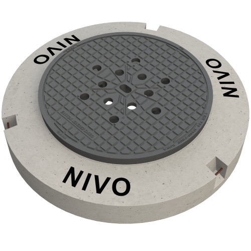 BGS Schachtabdeckung Fig. N190 Nivo - Kl. D400, mit Betonsockel