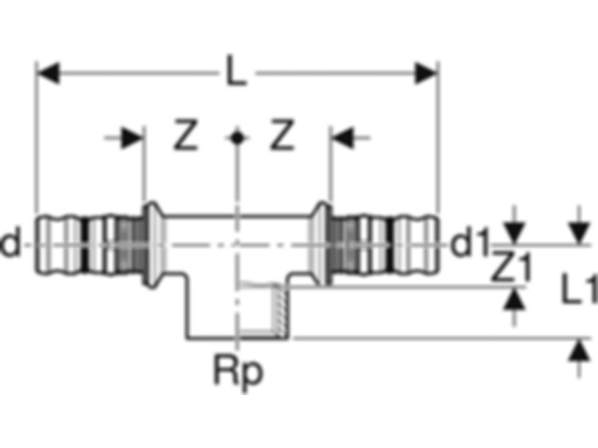 Geberit Mepla-T-Stück m.IG 26-1/2-26