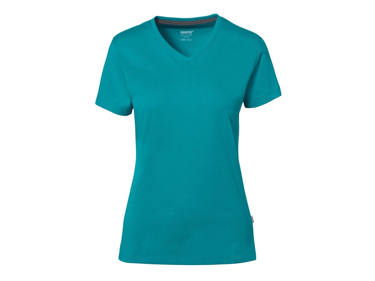 Cotton Tec Damen V-Shirt, Gr. 3XL - smaragd