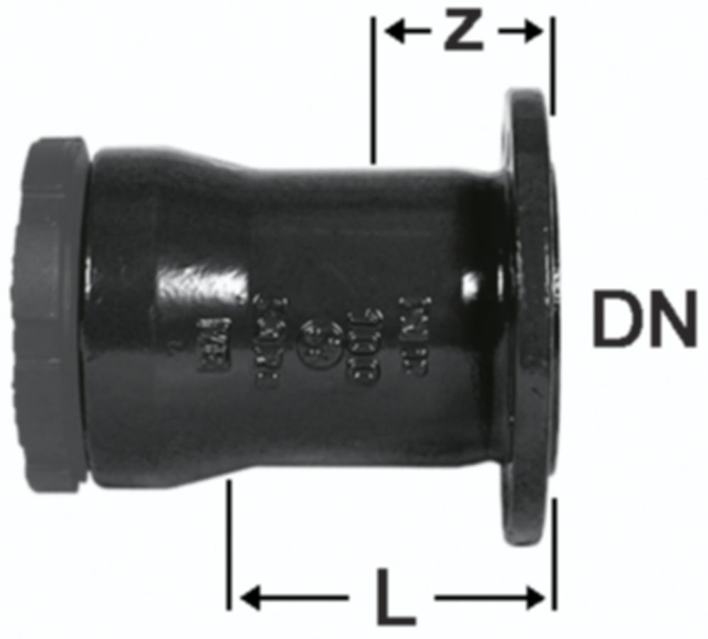 Flansch-Schraubmuffenstück überscheibbar - Fig. 2377b