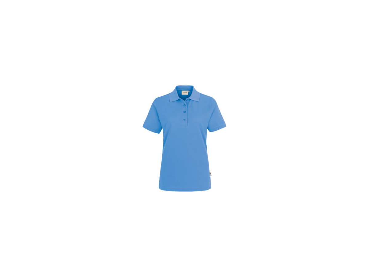 Damen-Poloshirt Perf. Gr. M, malibublau - 50% Baumwolle, 50% Polyester, 200 g/m²