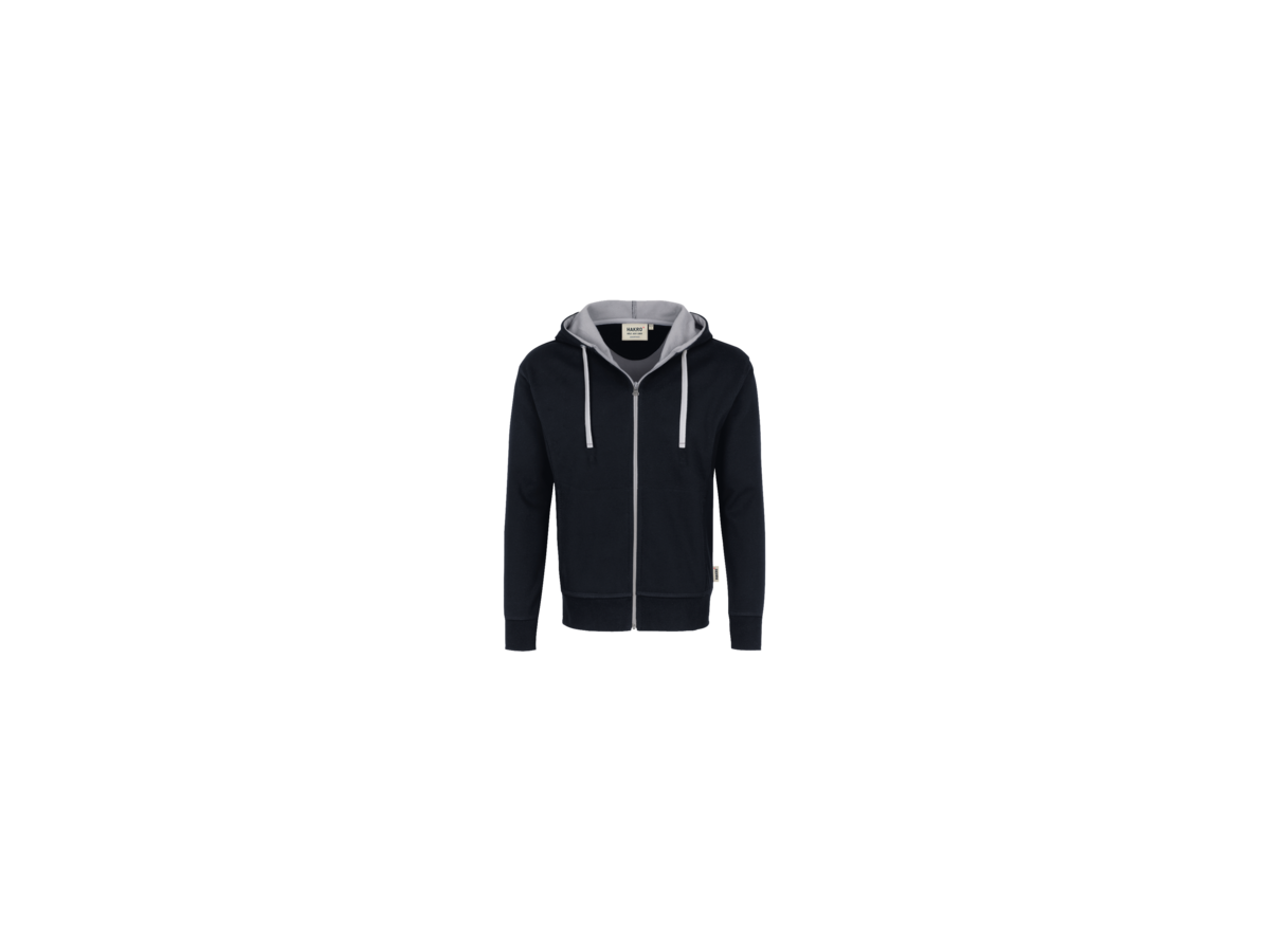Kapuzenjacke Bonded S schwarz/silber - 55% Polyester, 45% Baumwolle