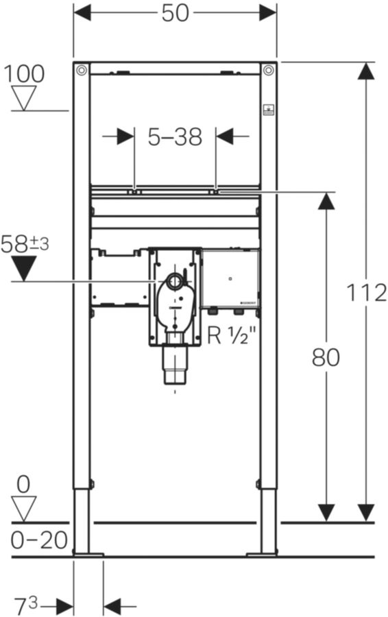 Geberit Duofix Element für Waschtisch - 112 cm Standarmatur mit Unterputzfunktio