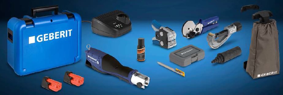 Geberit Akku Flowfit Werkzeug-Set - mit Pressbacke(1) d16-40 mm, im Koffer