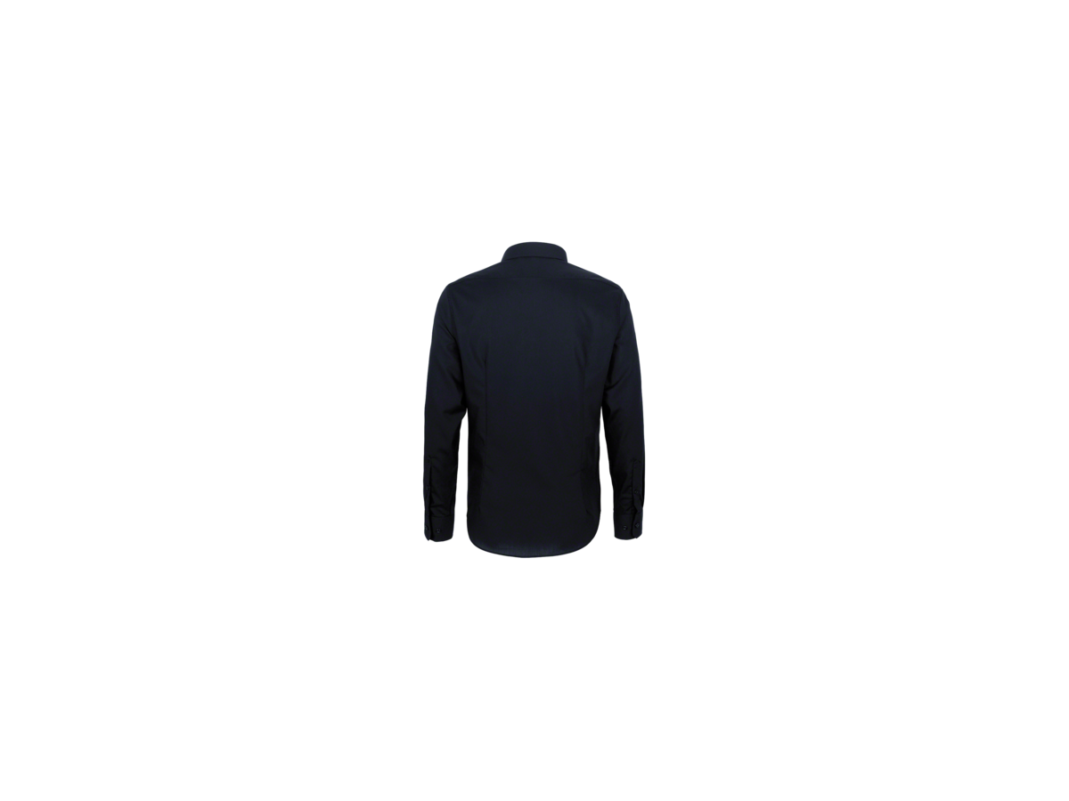 Hemd 1/1-Arm Business Tail. M schwarz - 100% Baumwolle