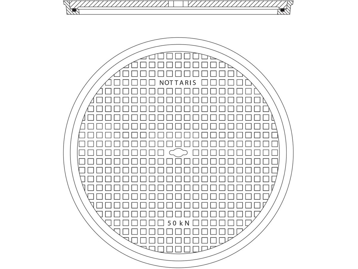 Schachtabdeckung Fig. 21SL-60, 5 To - mit Schlüsselloch + dämpfender Einlage