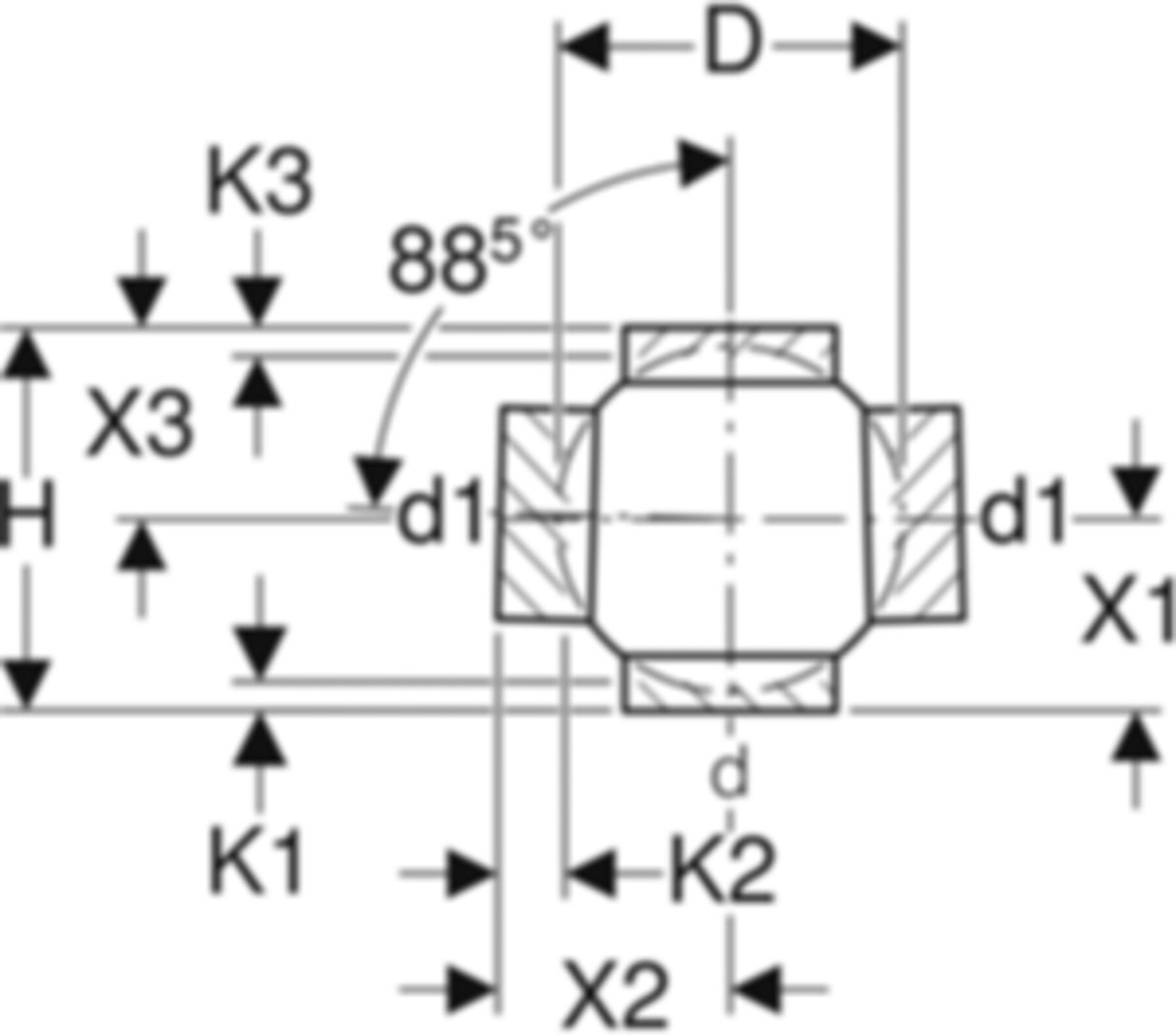 Geberit PE Doppel-Abzweig 180°