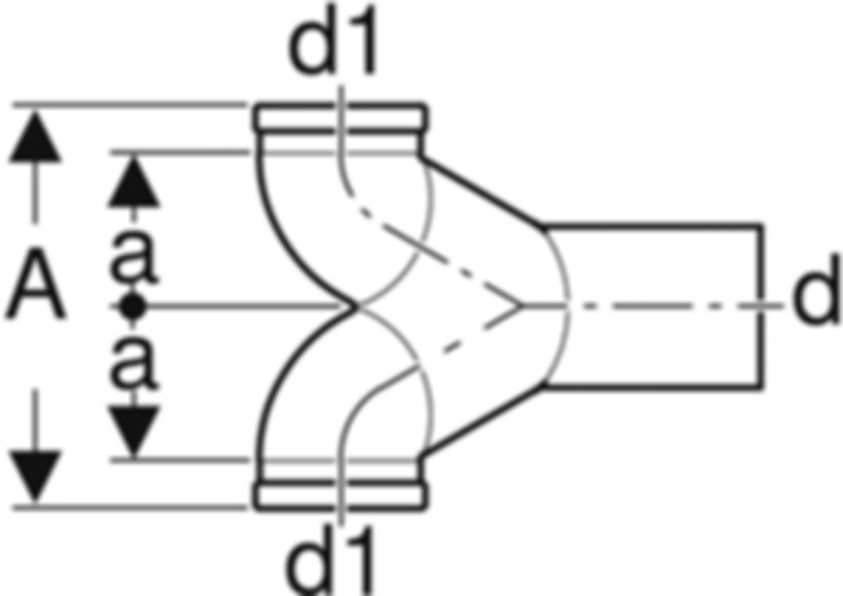 Geberit PE Wandklosett-Doppelbogen 180° - etagiert