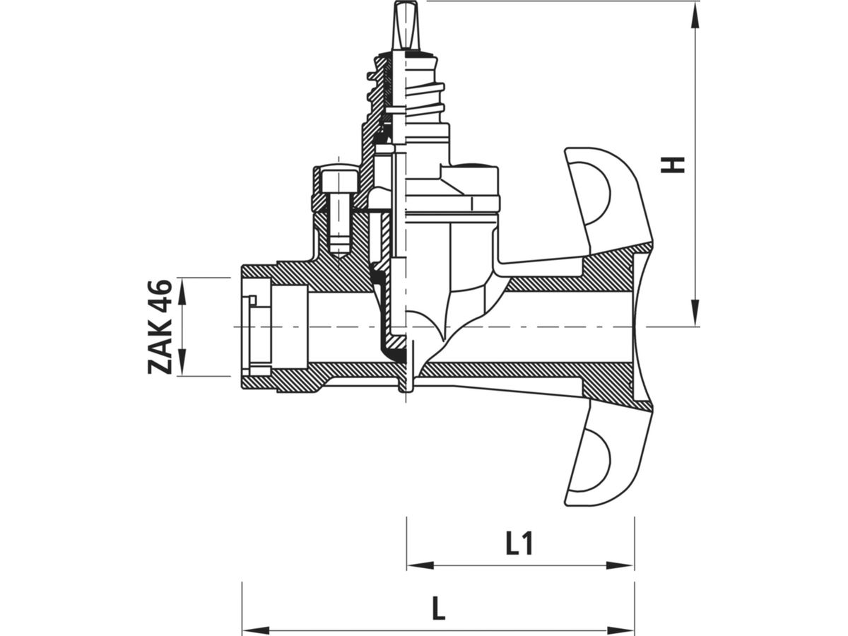 Universal-Schieberschelle PN 16  ZAK 46 - 2701