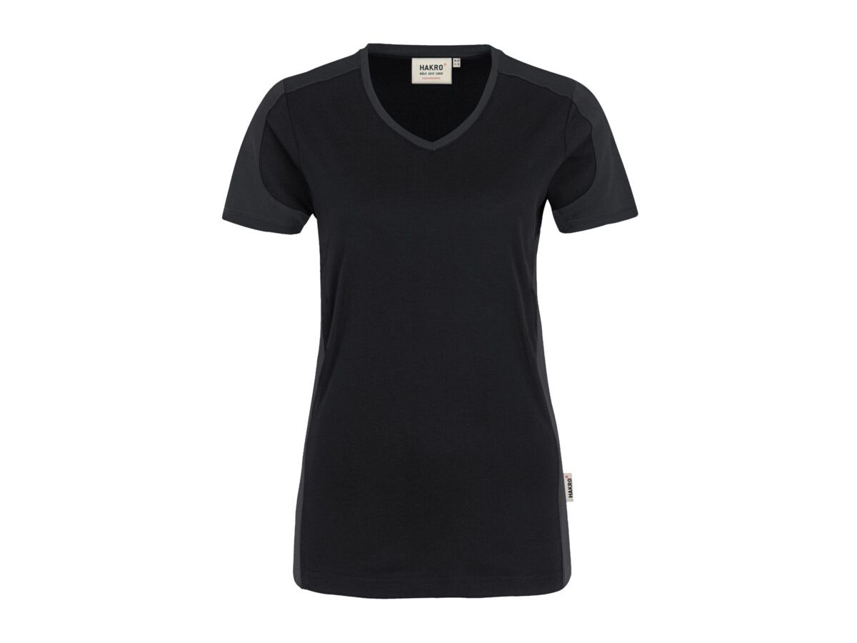 Damen-V-Shirt Contrast Performance - 50% Baumwolle, 50% Polyester, 160 g/m²