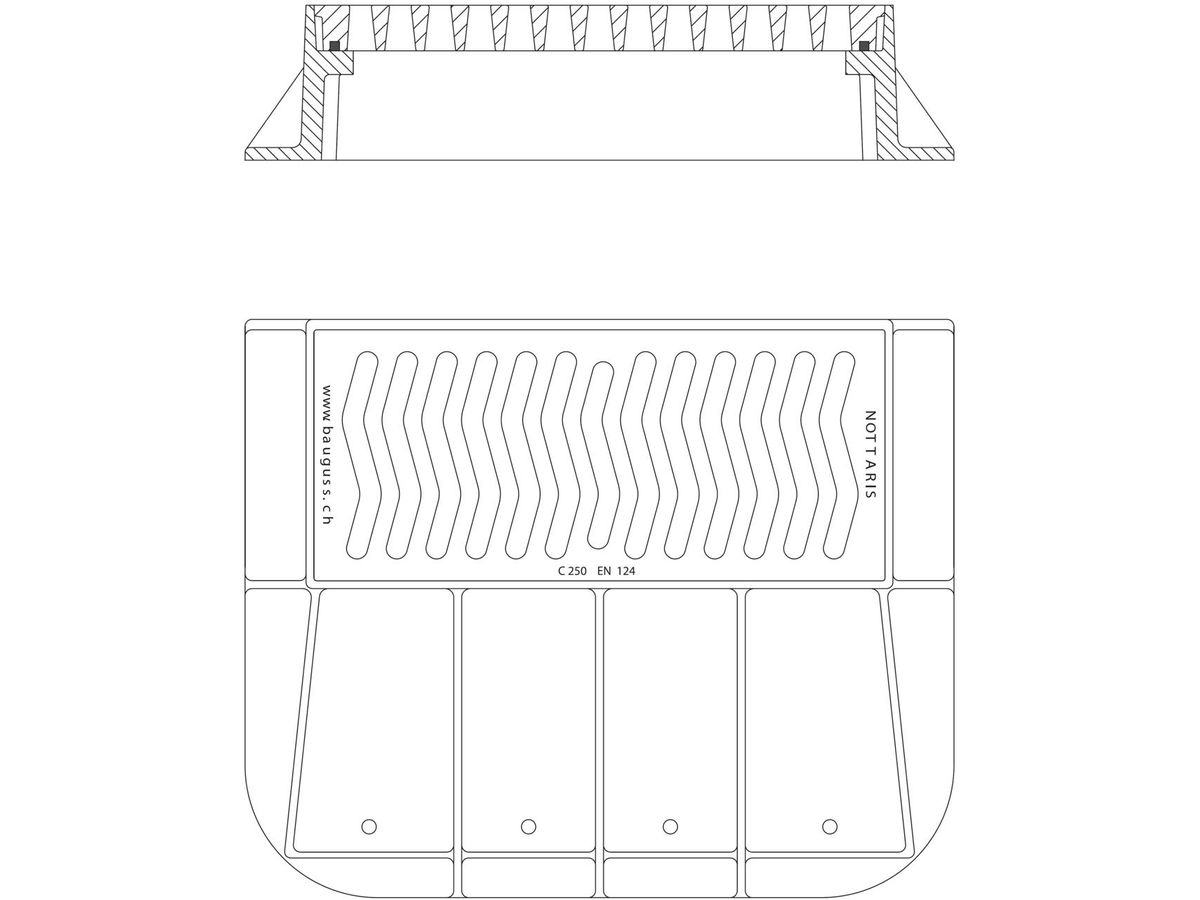 Strassenrost Fig. 45, Klasse C250