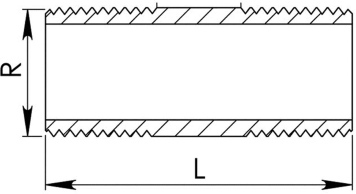 Rohrnippel +GF+ 530 schwarz