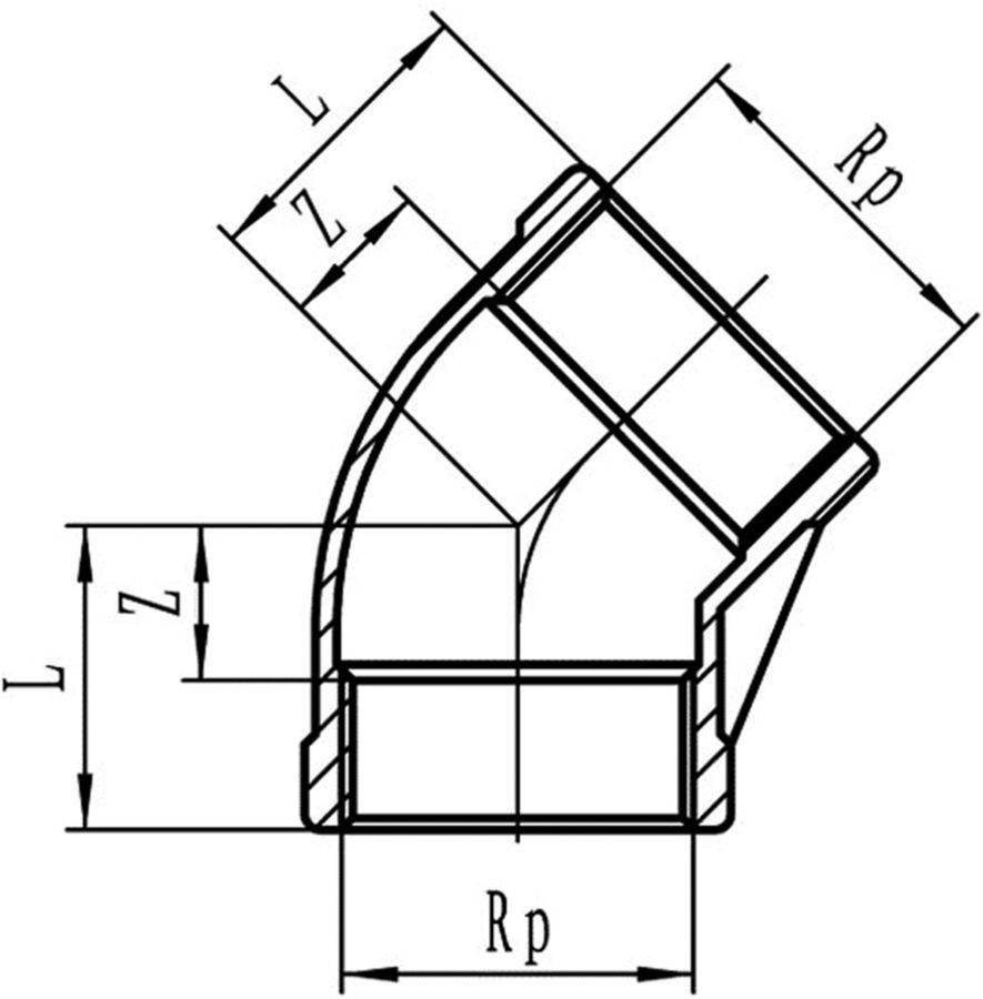 Winkel 45° Nr. 120 rostfrei AG