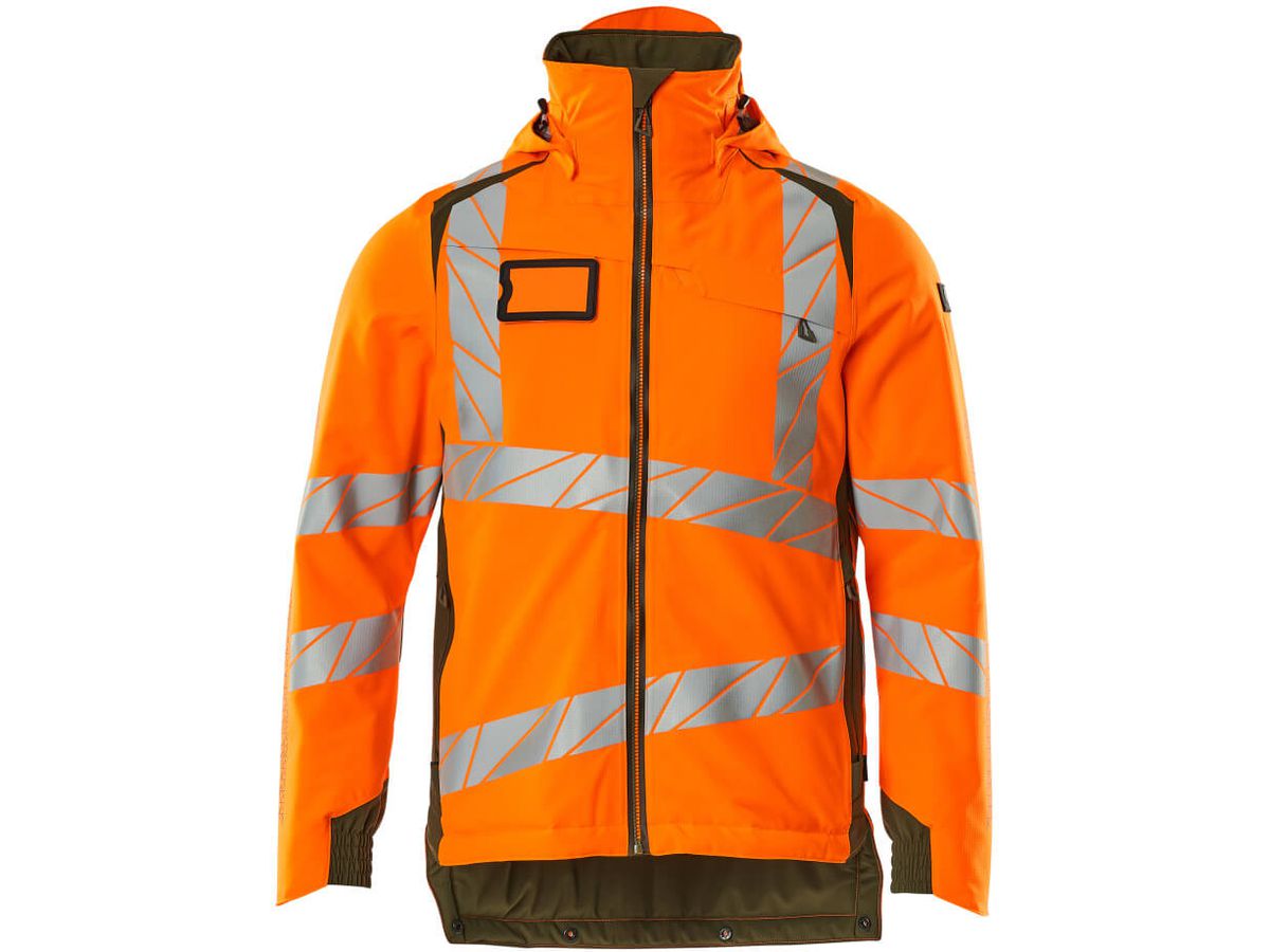 Winterjacke wind- & wasserdicht, Gr. 5XL - hi-vis orange/moosgrün, 100% PES