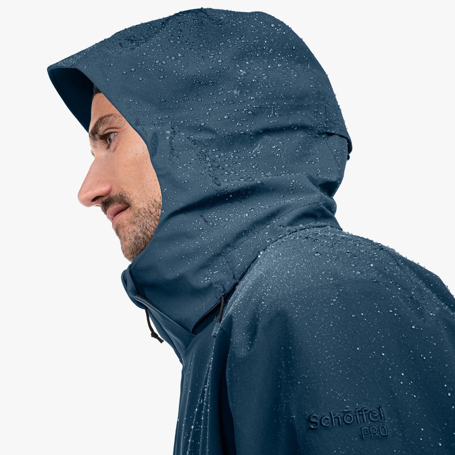 Wetterschutzjacke Zipln Herren Gr. 5XL - 88%Nylon 12%Elasthan, blau