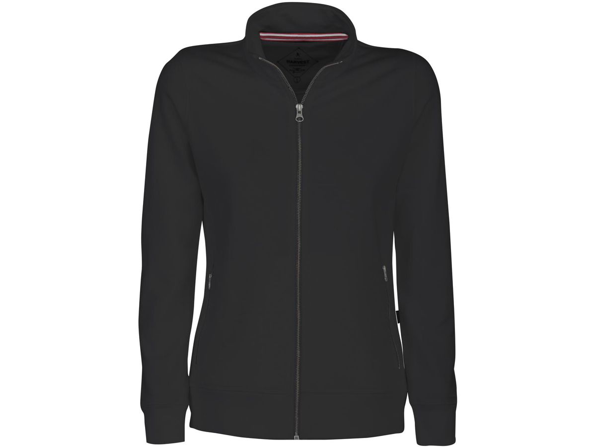 HARVEST NOVAHILL Lady Sweatjacke schwarz - Gr. L, 80% Baumw. 20% Poly. 320 g/m2