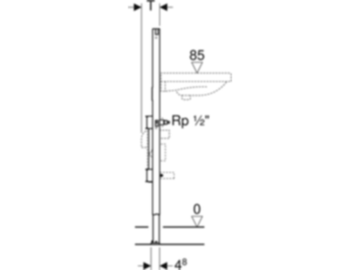 Geberit Duofix Element für Wascht. 112 - Standarmatur, mit zwei Wasserzählerstr.