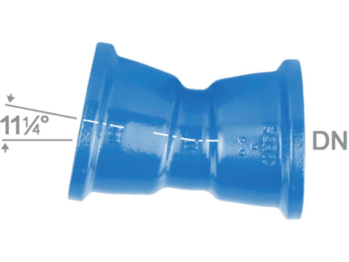 Hochdruckguss Bogen 11° 2 Steckmuffen - Fig. 2825A