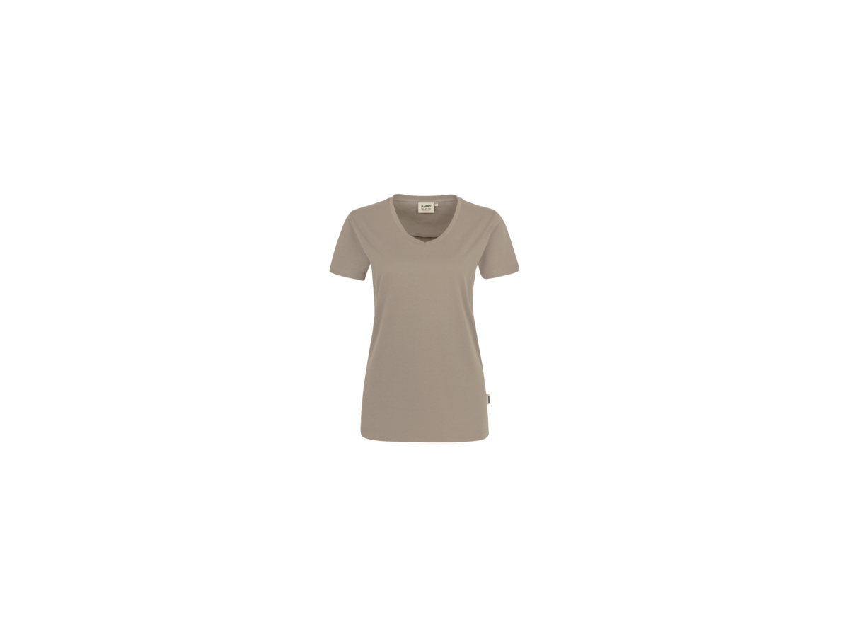 Damen-V-Shirt Performance Gr. M, khaki - 50% Baumwolle, 50% Polyester, 160 g/m²