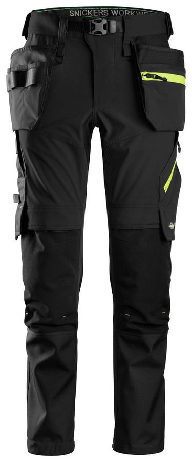 FlexiWork SoftShell Stretch Hose - mit Reissverschluss- & Holstertaschen
