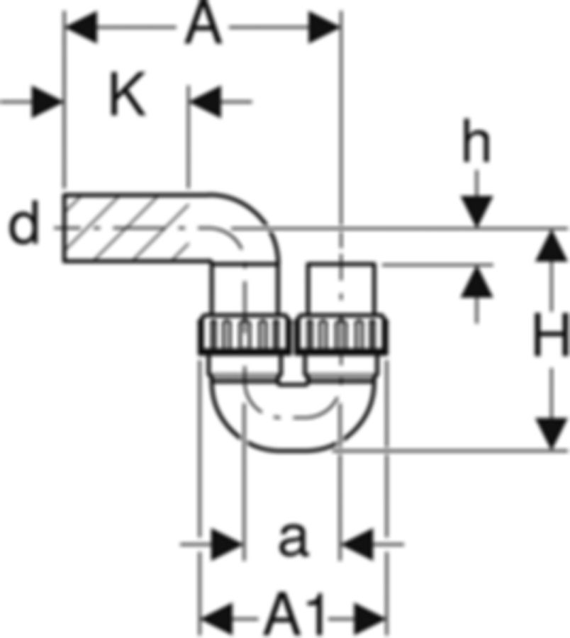 Geberit PE Sifon mit Bundverschraubungen
